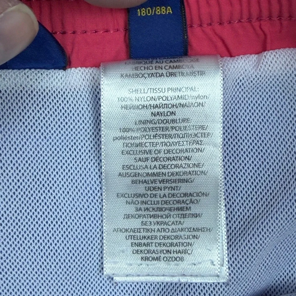 Polo‎ Ralph Lauren Mens Blue Pink Pony Traveler Swim Trunks Shorts Large L